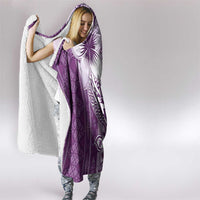 Tonga Kupesi Ngatu Hooded Blanket Vintage Purple Plumeria