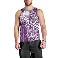 Tonga Kupesi Ngatu Men Tank Top Vintage Purple Plumeria