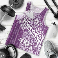 Tonga Kupesi Ngatu Men Tank Top Vintage Purple Plumeria