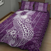 Tonga Kupesi Ngatu Quilt Bed Set Vintage Purple Plumeria LT05 - Polynesian Pride