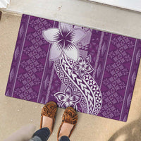 Tonga Kupesi Ngatu Rubber Doormat Vintage Purple Plumeria