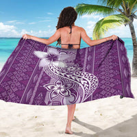 Tonga Kupesi Ngatu Sarong Vintage Purple Plumeria