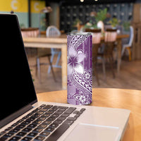 Tonga Kupesi Ngatu Skinny Tumbler Vintage Purple Plumeria LT05 - Polynesian Pride
