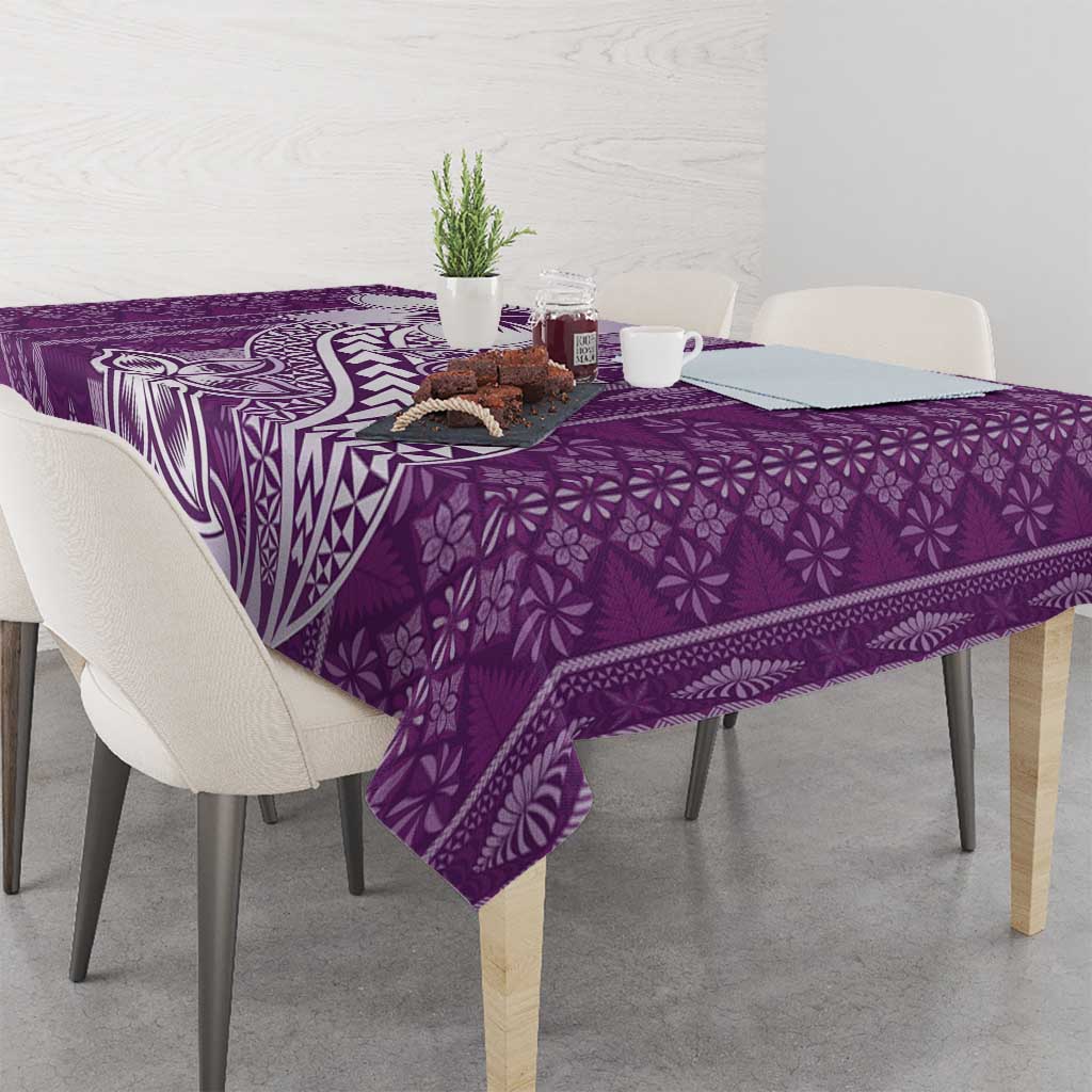 Tonga Kupesi Ngatu Tablecloth Vintage Purple Plumeria