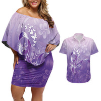 Lupus Awareness Month Couples Matching Off Shoulder Short Dress and Hawaiian Shirt Polynesian Style