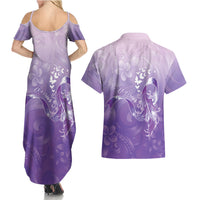 Lupus Awareness Month Couples Matching Summer Maxi Dress and Hawaiian Shirt Polynesian Style
