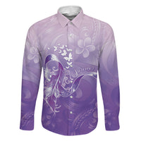 Lupus Awareness Month Family Matching Off Shoulder Short Dress and Hawaiian Shirt Polynesian Style LT05 Dad's Shirt - Long Sleeve Lilac - Polynesian Pride