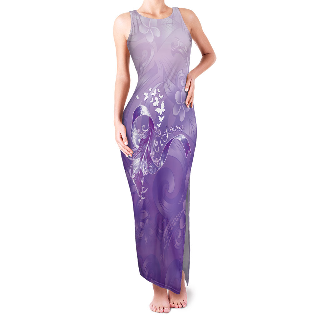 Lupus Awareness Month Family Matching Tank Maxi Dress and Hawaiian Shirt Polynesian Style LT05 Mom's Dress Lilac - Polynesian Pride