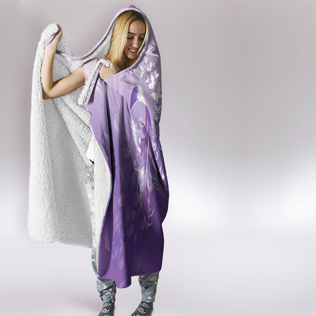 Lupus Awareness Month Hooded Blanket Polynesian Style