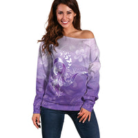 Lupus Awareness Month Off Shoulder Sweater Polynesian Style