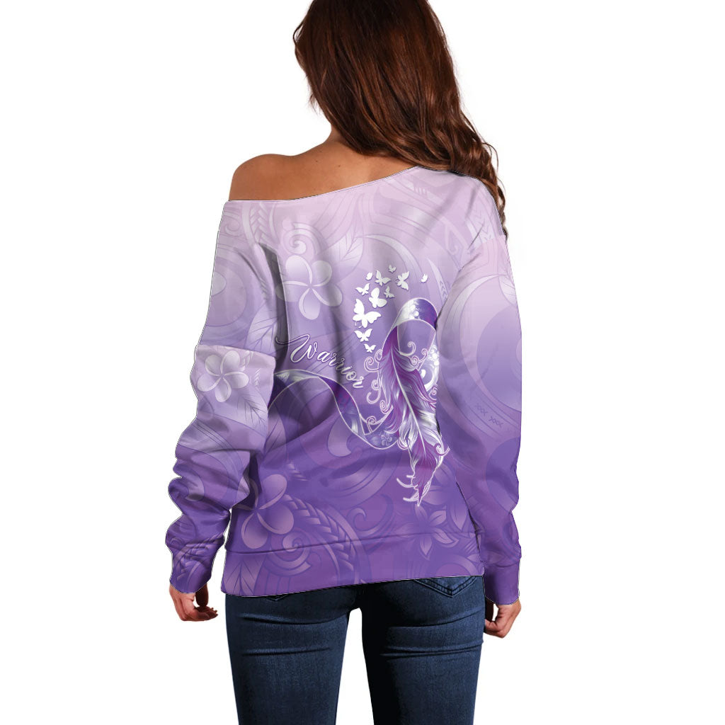 Lupus Awareness Month Off Shoulder Sweater Polynesian Style