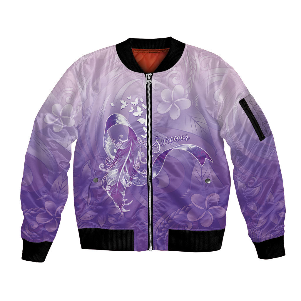 Lupus Awareness Month Sleeve Zip Bomber Jacket Polynesian Style