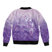 Lupus Awareness Month Sleeve Zip Bomber Jacket Polynesian Style