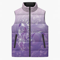Lupus Awareness Month Sleeveless Puffer Jacket Polynesian Style