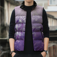 Lupus Awareness Month Sleeveless Puffer Jacket Polynesian Style