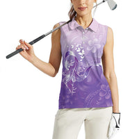 Lupus Awareness Month Women Sleeveless Polo Shirt Polynesian Style
