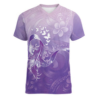 Lupus Awareness Month Women V-Neck T-Shirt Polynesian Style