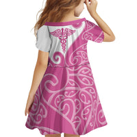 Personalised New Zealand Nurse Family Matching Off Shoulder Maxi Dress and Hawaiian Shirt Maori Koru Pink Version LT05 - Polynesian Pride