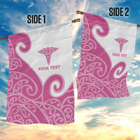 Personalised New Zealand Nurse Garden Flag Maori Koru Pink Version LT05 - Polynesian Pride