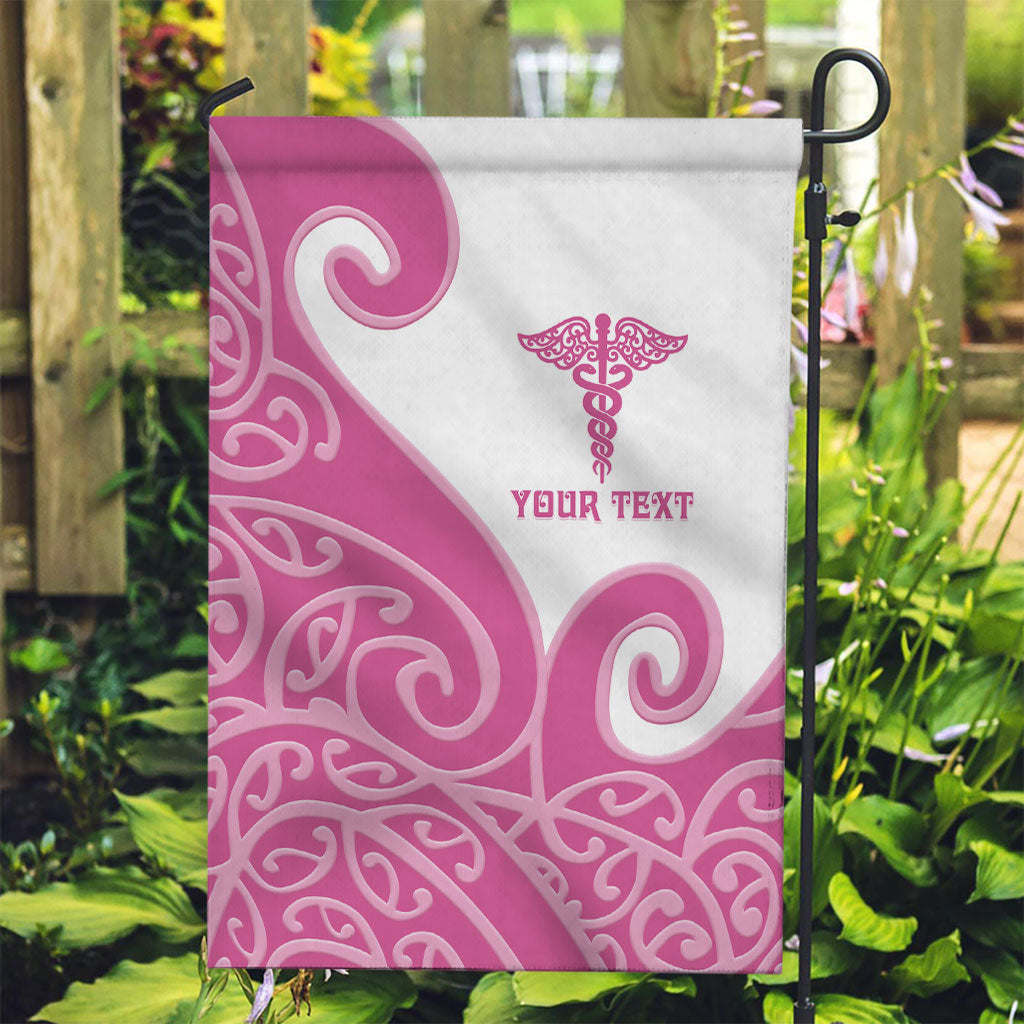 Personalised New Zealand Nurse Garden Flag Maori Koru Pink Version LT05 Garden Flag Pink - Polynesian Pride