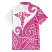 Personalised New Zealand Nurse Hawaiian Shirt Maori Koru Pink Version
