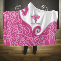 Personalised New Zealand Nurse Hooded Blanket Maori Koru Pink Version LT05 - Polynesian Pride