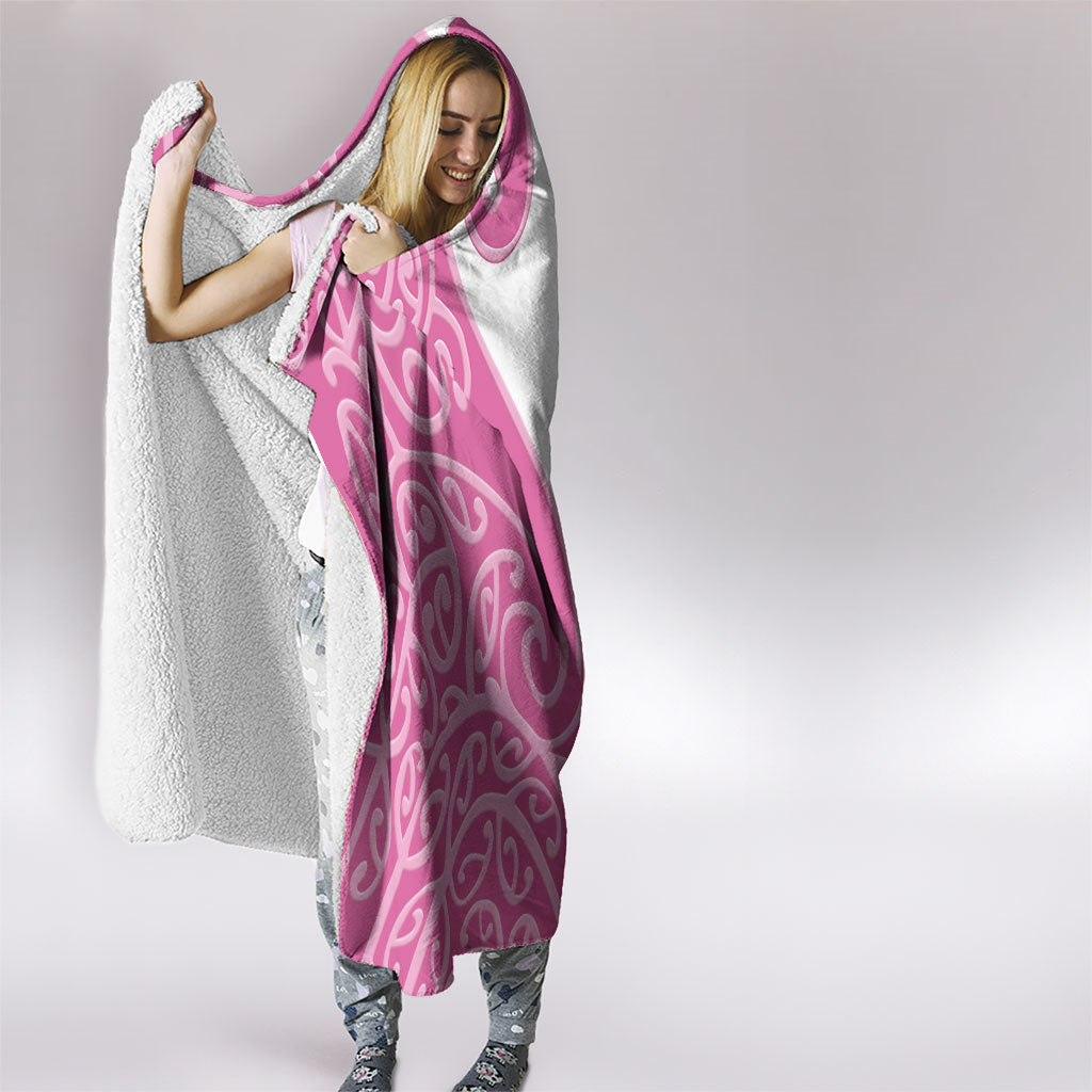 Personalised New Zealand Nurse Hooded Blanket Maori Koru Pink Version LT05 - Polynesian Pride