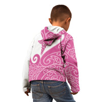 Personalised New Zealand Nurse Kid Hoodie Maori Koru Pink Version