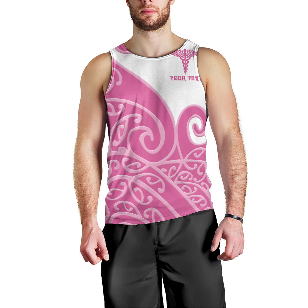 Personalised New Zealand Nurse Men Tank Top Maori Koru Pink Version LT05 - Polynesian Pride