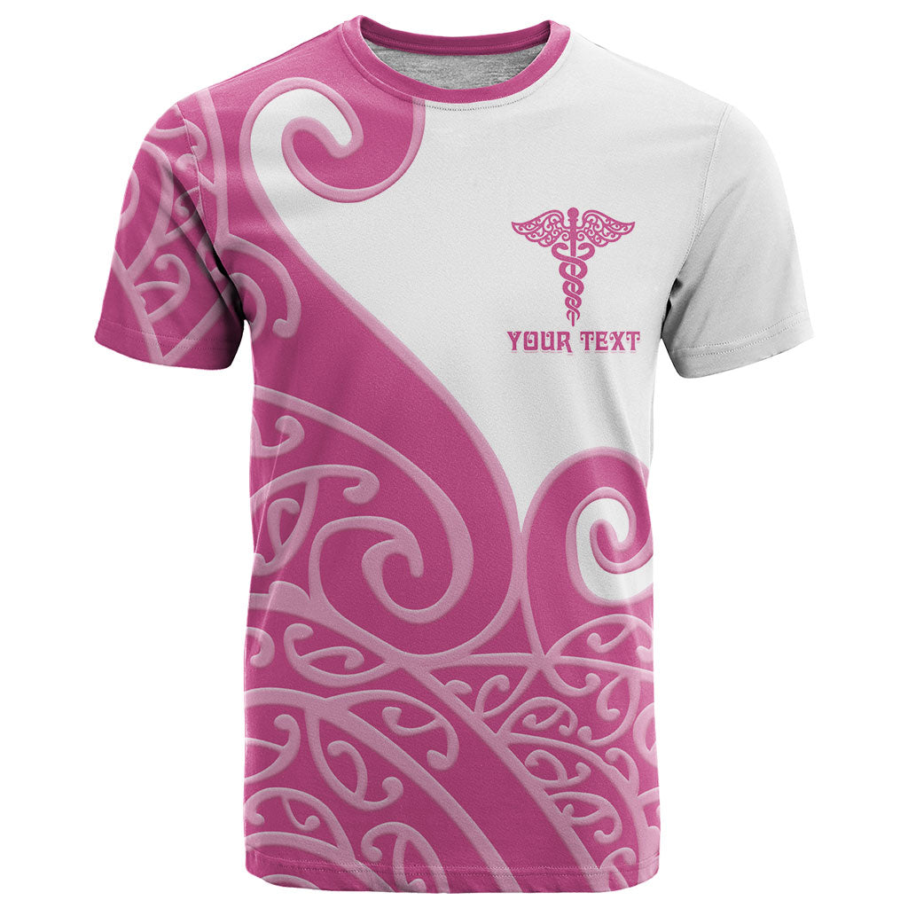 Personalised New Zealand Nurse T Shirt Maori Koru Pink Version LT05 Pink - Polynesian Pride