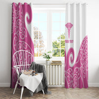 Personalised New Zealand Nurse Window Curtain Maori Koru Pink Version