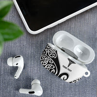 Personalised New Zealand Nurse AirPods Case Maori Koru Black Version