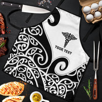 Personalised New Zealand Nurse Apron Maori Koru Black Version