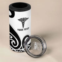 Personalised New Zealand Nurse 4 in 1 Can Cooler Tumbler Maori Koru Black Version LT05 - Polynesian Pride