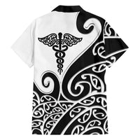 Personalised New Zealand Nurse Family Matching Mermaid Dress and Hawaiian Shirt Maori Koru Black Version LT05 - Polynesian Pride