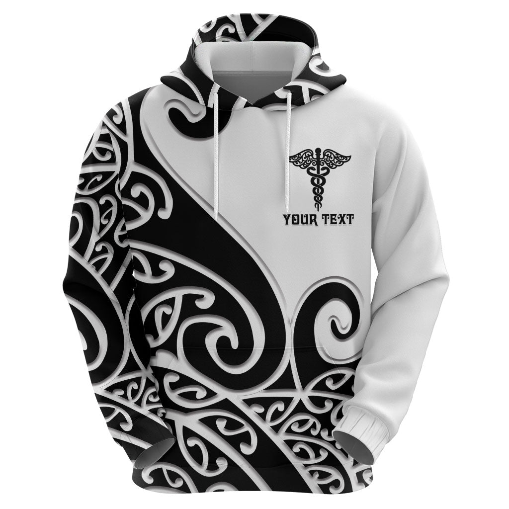 Personalised New Zealand Nurse Hoodie Maori Koru Black Version LT05 - Polynesian Pride