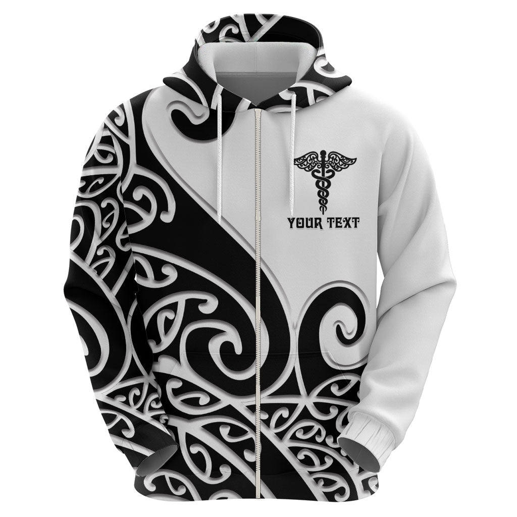 Personalised New Zealand Nurse Hoodie Maori Koru Black Version LT05 - Polynesian Pride