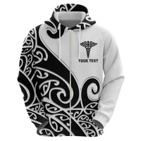 Personalised New Zealand Nurse Hoodie Maori Koru Black Version LT05 - Polynesian Pride