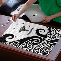 Personalised New Zealand Nurse Puzzle Maori Koru Black Version