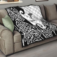 Personalised New Zealand Nurse Quilt Maori Koru Black Version