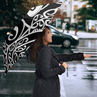Personalised New Zealand Nurse Umbrella Maori Koru Black Version