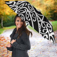 Personalised New Zealand Nurse Umbrella Maori Koru Black Version
