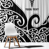 Personalised New Zealand Nurse Window Curtain Maori Koru Black Version LT05 - Polynesian Pride