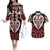 Custom Aotearoa Ngapuhi Couples Matching Off The Shoulder Long Sleeve Dress and Hawaiian Shirt Maori Tribal Pattern