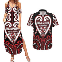 Custom Aotearoa Ngapuhi Couples Matching Summer Maxi Dress and Hawaiian Shirt Maori Tribal Pattern
