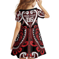 Custom Aotearoa Ngapuhi Family Matching Off Shoulder Short Dress and Hawaiian Shirt Maori Tribal Pattern