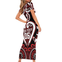 Custom Aotearoa Ngapuhi Family Matching Short Sleeve Bodycon Dress and Hawaiian Shirt Maori Tribal Pattern