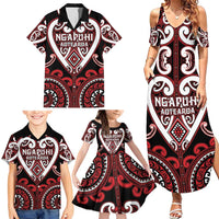 Custom Aotearoa Ngapuhi Family Matching Summer Maxi Dress and Hawaiian Shirt Maori Tribal Pattern