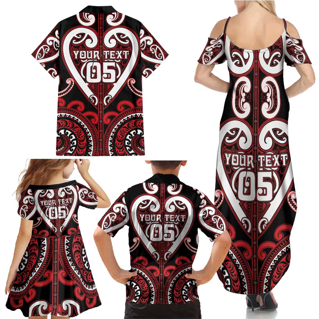 Custom Aotearoa Ngapuhi Family Matching Summer Maxi Dress and Hawaiian Shirt Maori Tribal Pattern
