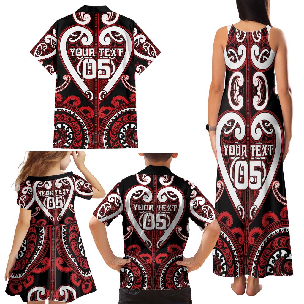 Custom Aotearoa Ngapuhi Family Matching Tank Maxi Dress and Hawaiian Shirt Maori Tribal Pattern